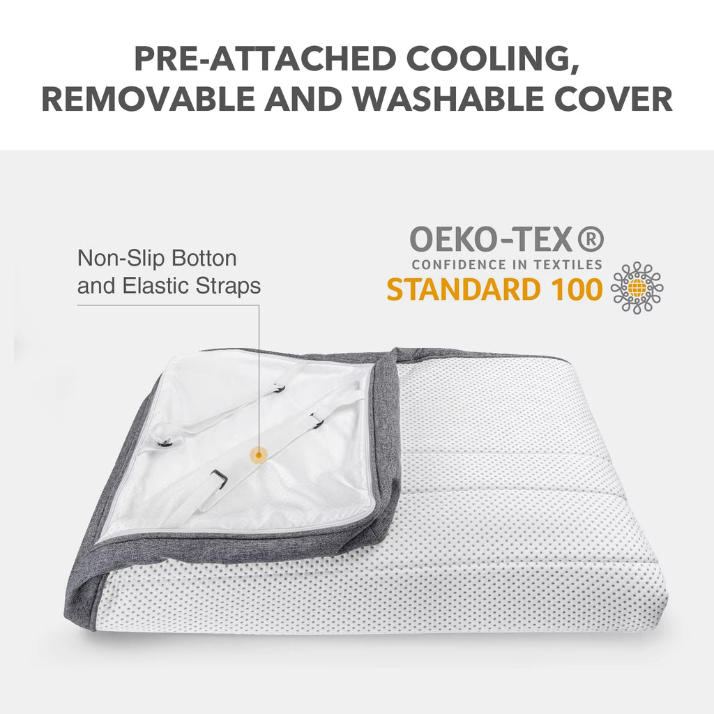 Premium Memory Foam Mattress Toppers with Zipper Bamboo Cover Soft Gel Foam Bed King Queen Twin Full Size Mattress Help Sleep
