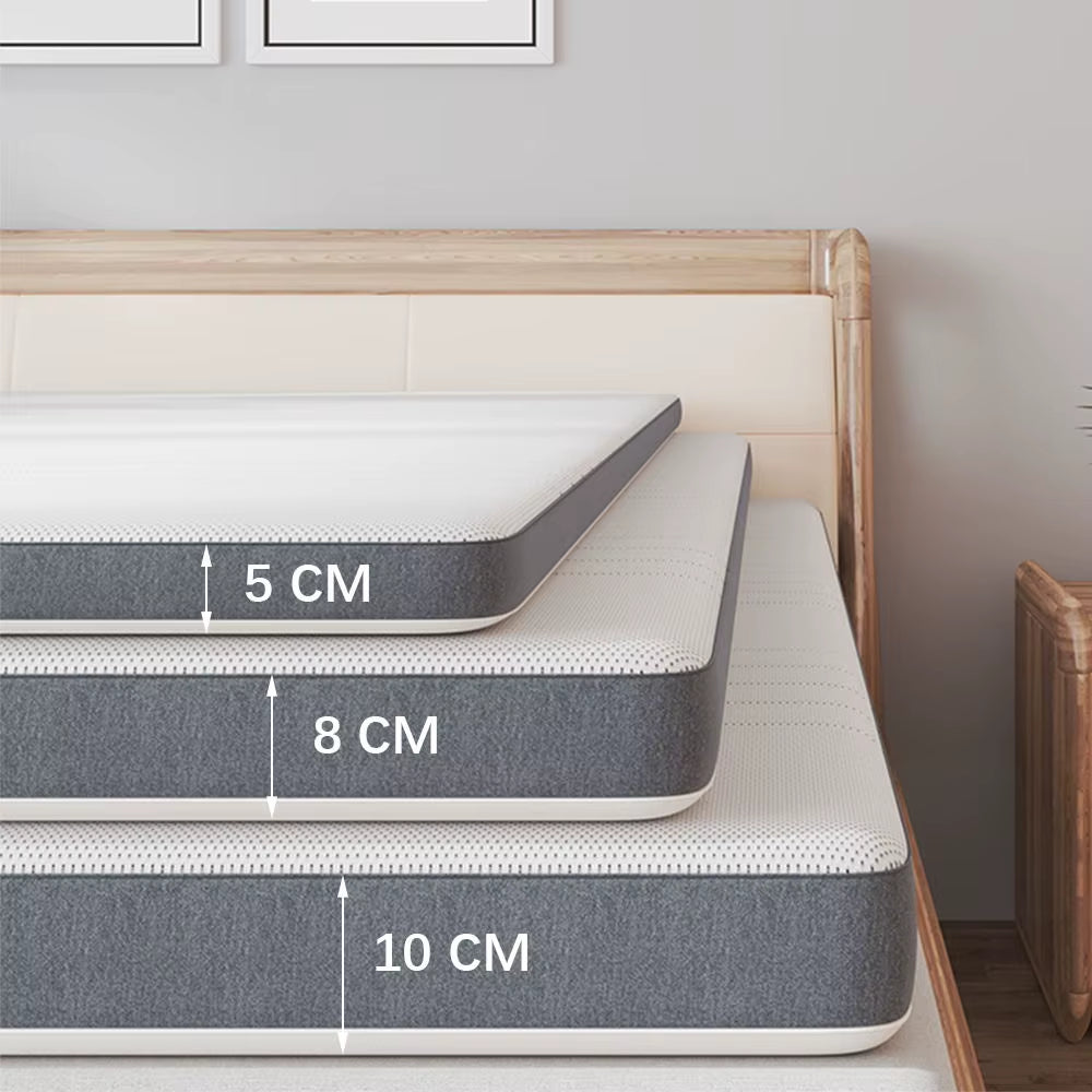 Premium Memory Foam Mattress Toppers with Zipper Bamboo Cover Soft Gel Foam Bed King Queen Twin Full Size Mattress Help Sleep