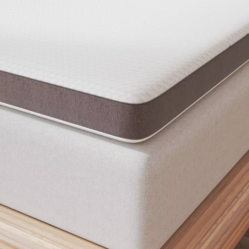 Premium Memory Foam Mattress Toppers with Zipper Bamboo Cover Soft Gel Foam Bed King Queen Twin Full Size Mattress Help Sleep