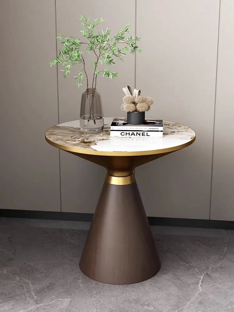 Table Basse Extensible en Pierre Frittée & Métal