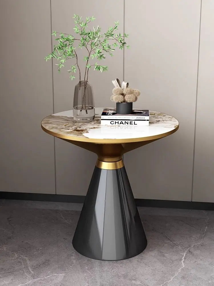 Table Basse Extensible en Pierre Frittée & Métal