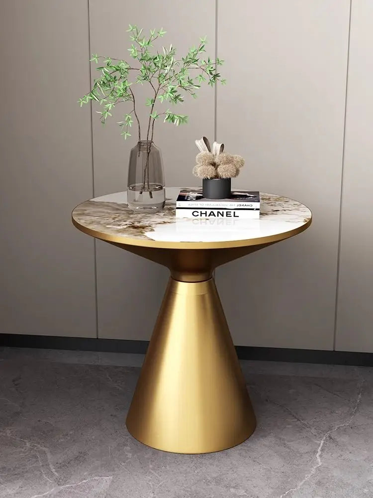 Table Basse Extensible en Pierre Frittée & Métal